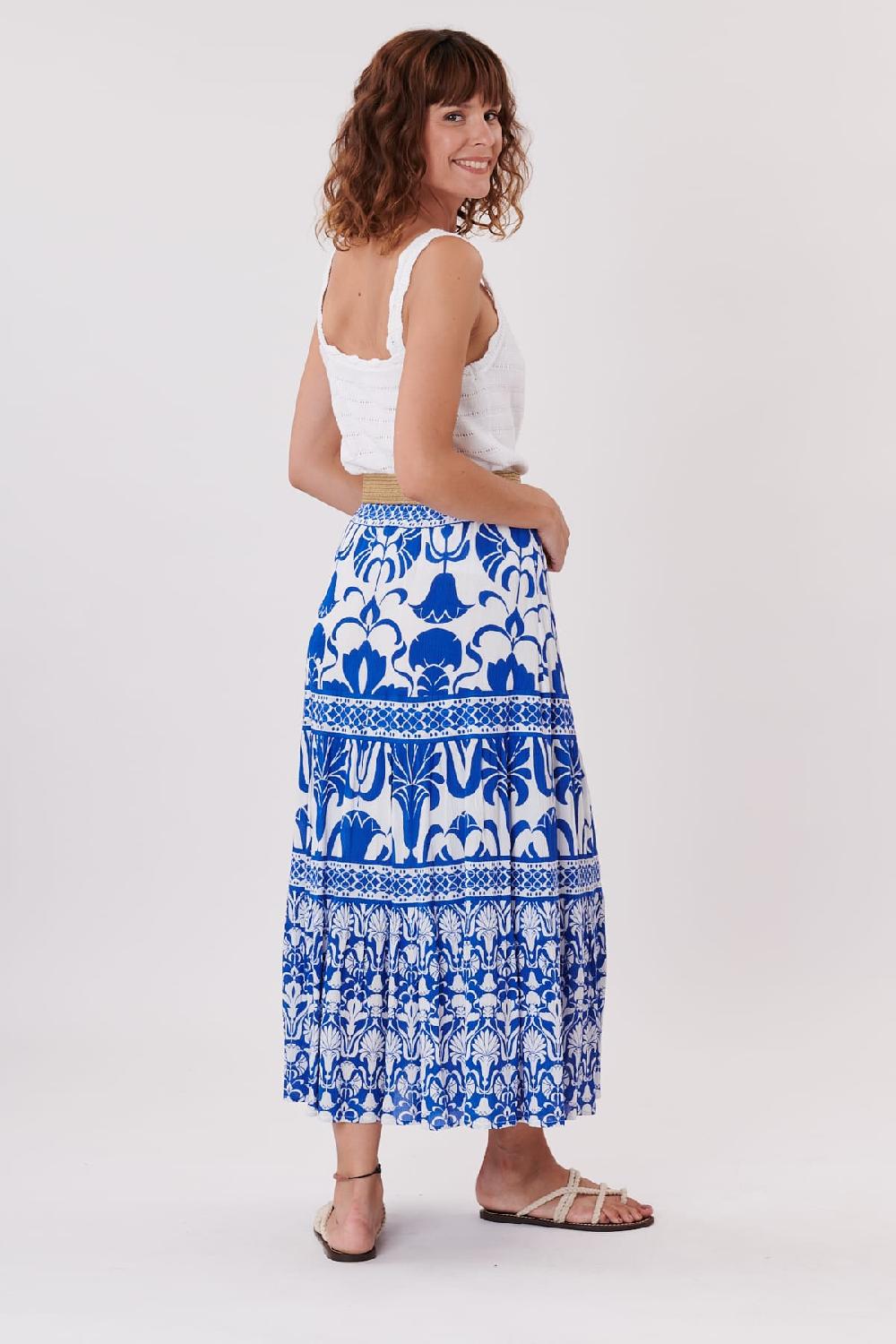 Derhy Jupe Longue Imprimée élastique à La Taille VALENCIA