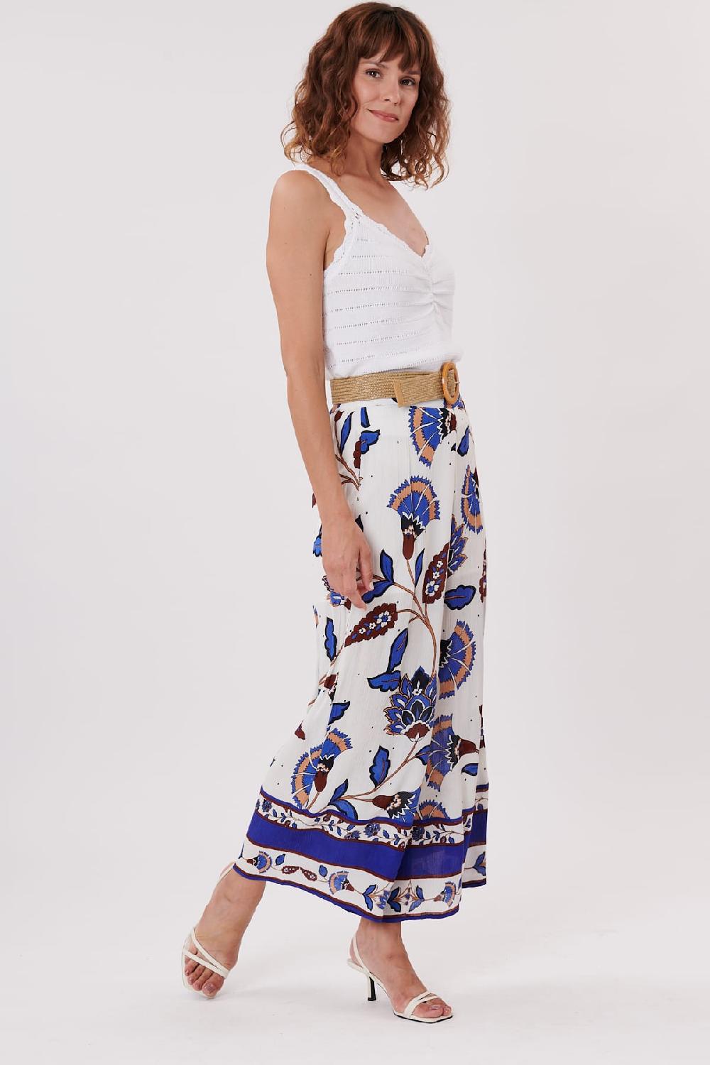 Derhy Pantalon Ample Imprimé Taille élastique PALOMBE