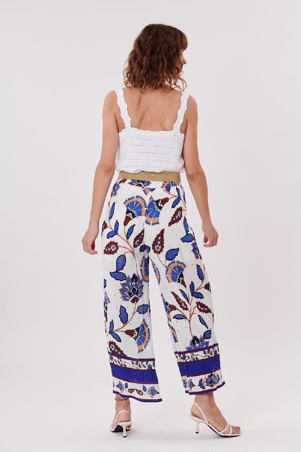 Derhy Pantalon Ample Imprimé Taille élastique PALOMBE