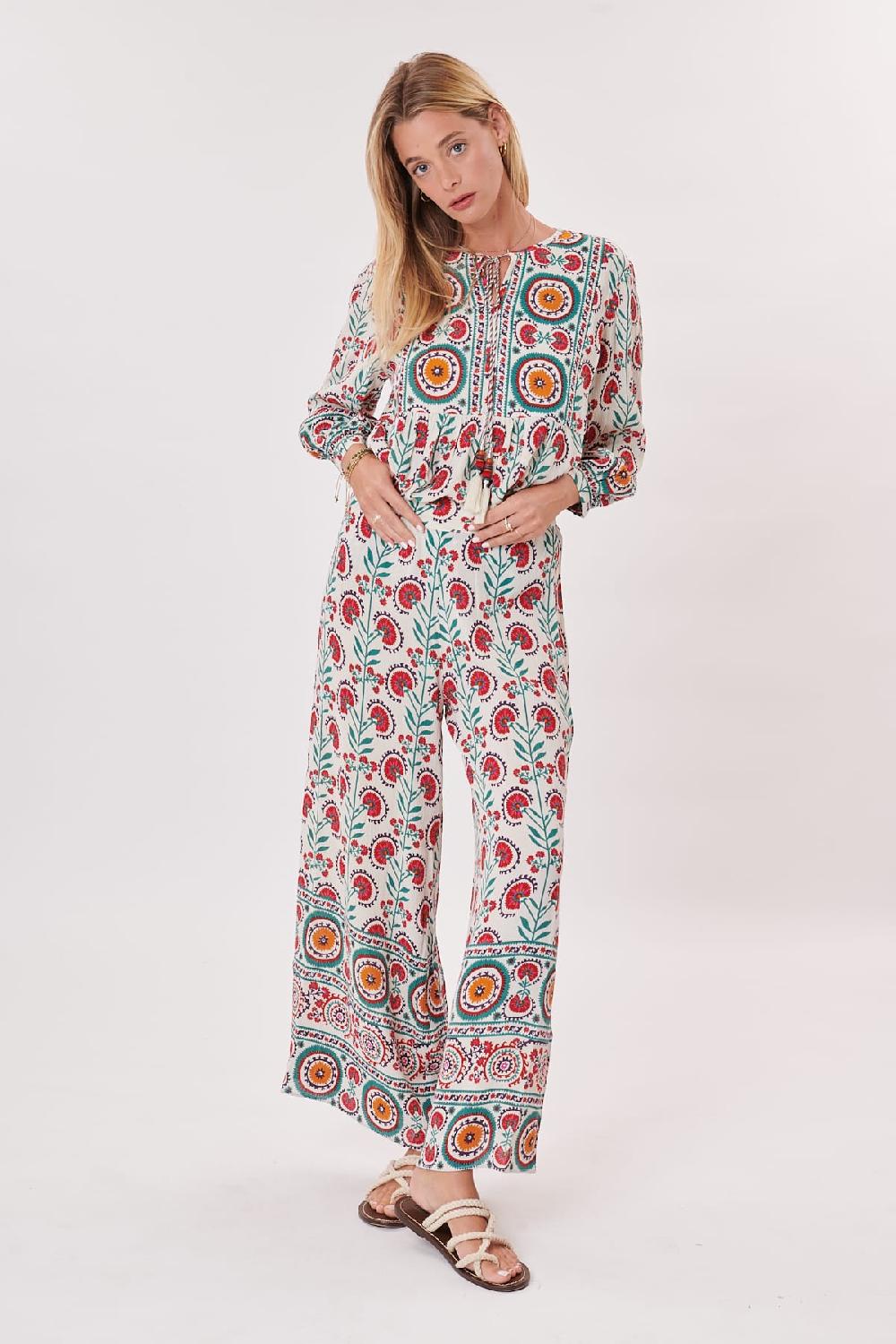 Derhy Pantalon Ample Imprimé Taille élastique PANTOMINE