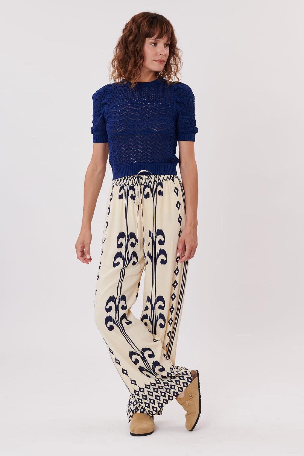 Derhy Pantalon Ample Imprimé Taille Moyenne PALOISE
