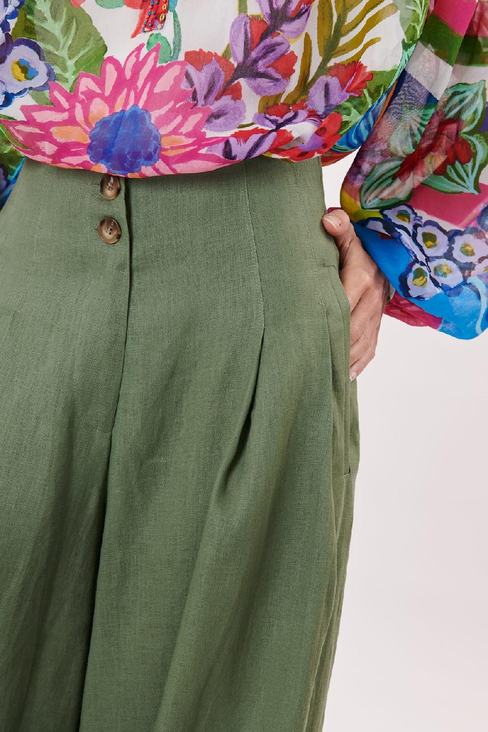 Derhy Pantalon Uni Ample à Pinces Taille Mi-haute PAZ