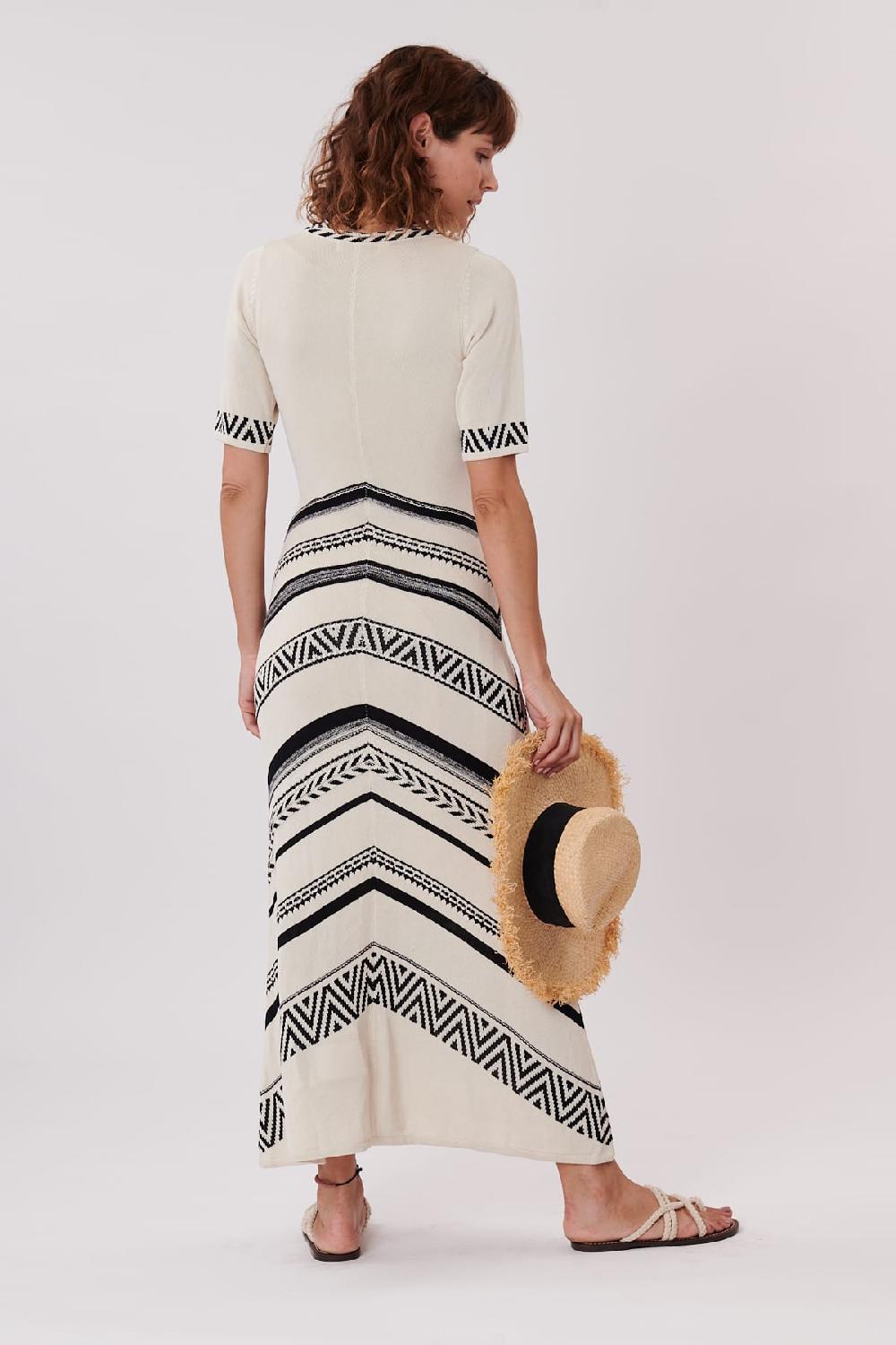 Derhy Robe Maxi Manches Courtes En Maill Jacquard HEATHER