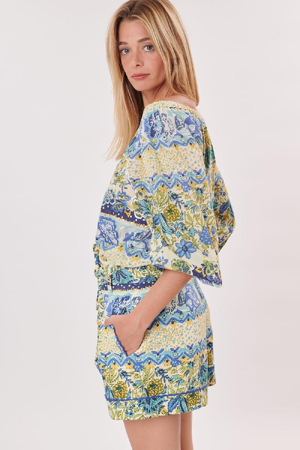 Derhy Short Imprimé Taille Haute Ceinturé Et Broderies WALLYS