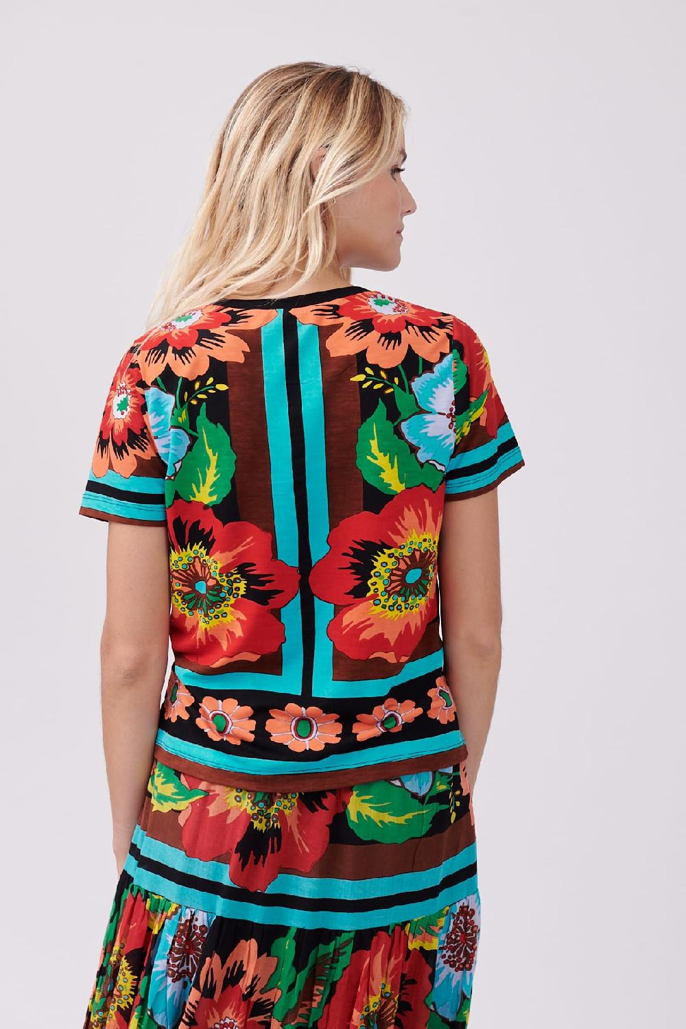 Derhy Tee Shirt Imprimé Floral Et Paillettes à Col Rond KIMMY