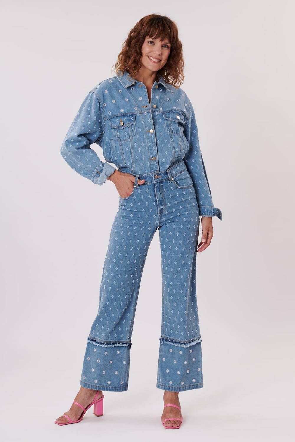 Derhy Veste En Jean Avec Miroirs Et Petits Trous YOLITA