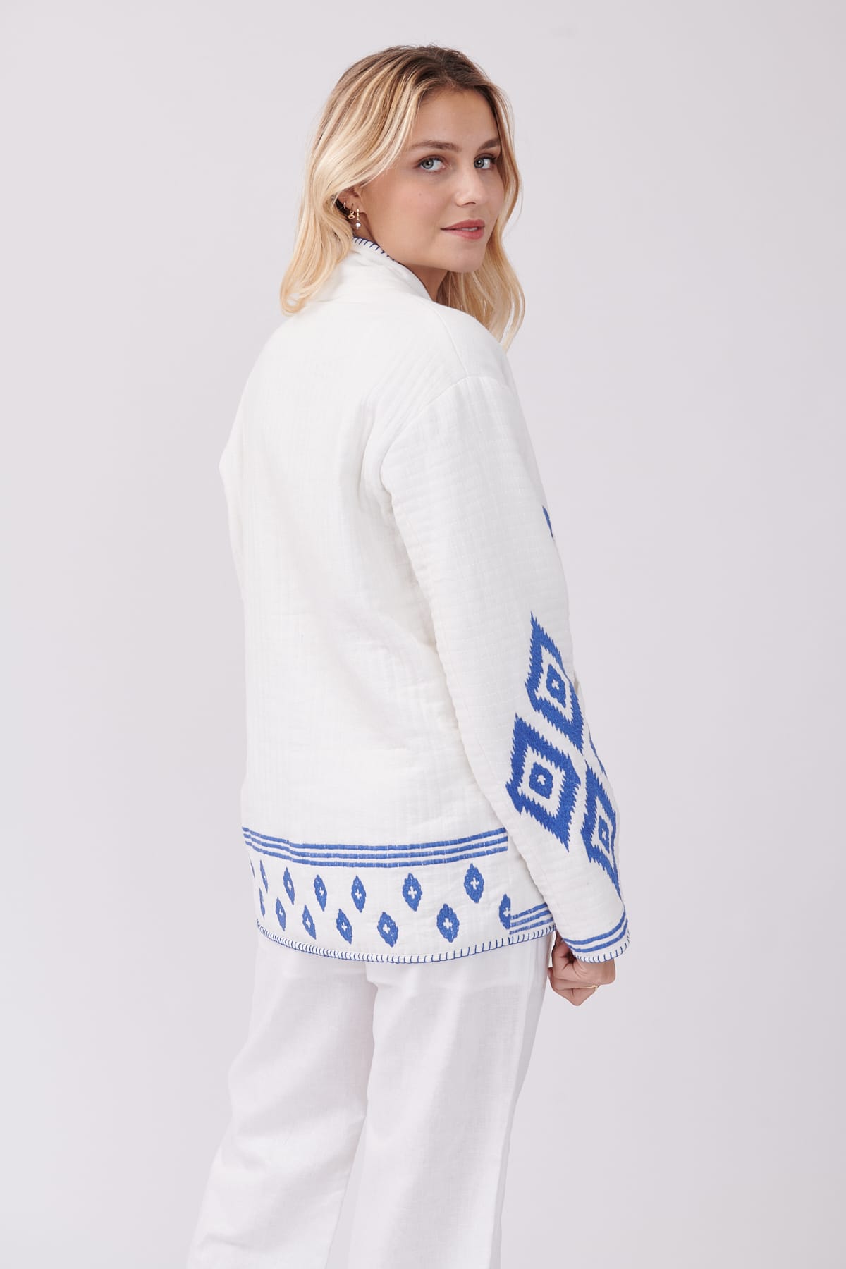 Derhy Veste Matelassée Et Brodée Bicolore Col Kimono YUCATAN