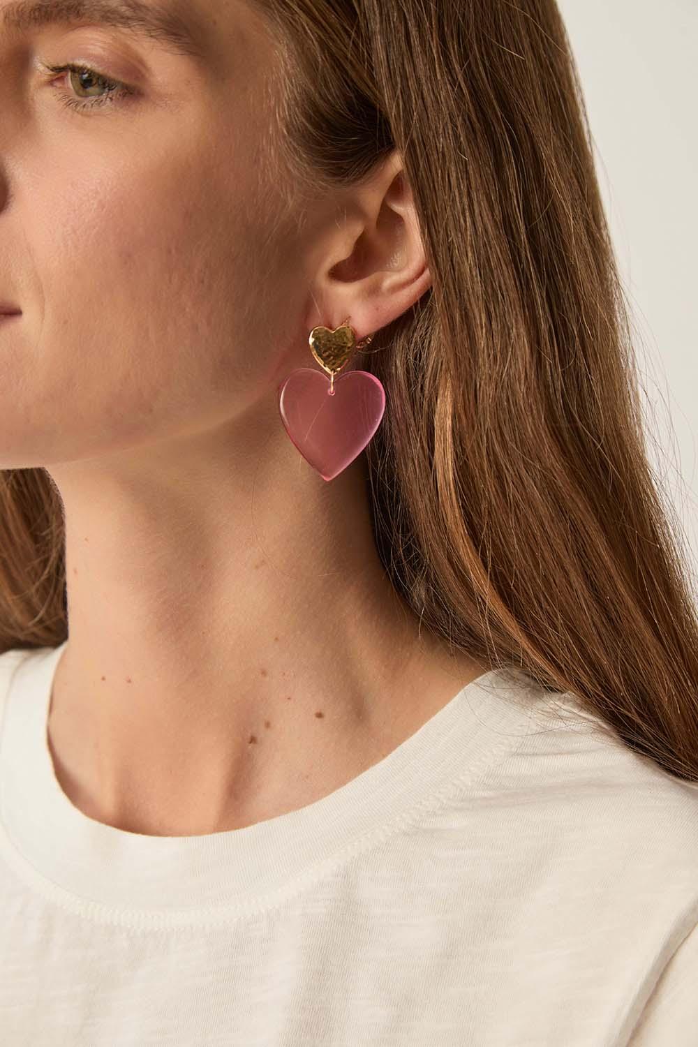 des petit hauts Boucles D'Oreilles Nathou Rose Fluo