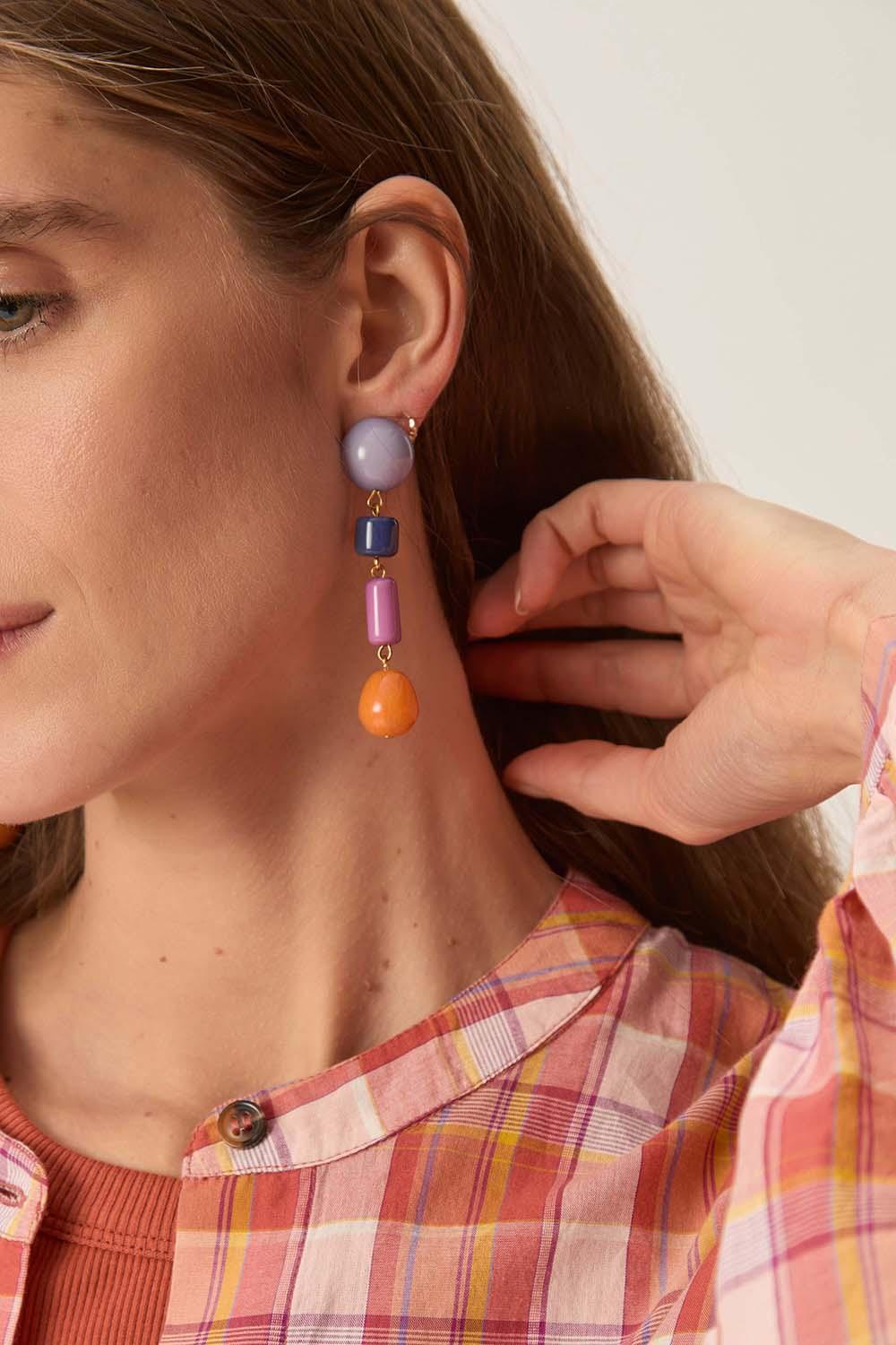 Des Petit Hauts Boucles D'Oreilles Nerope Fuji/Moon/Lavande/Papaye