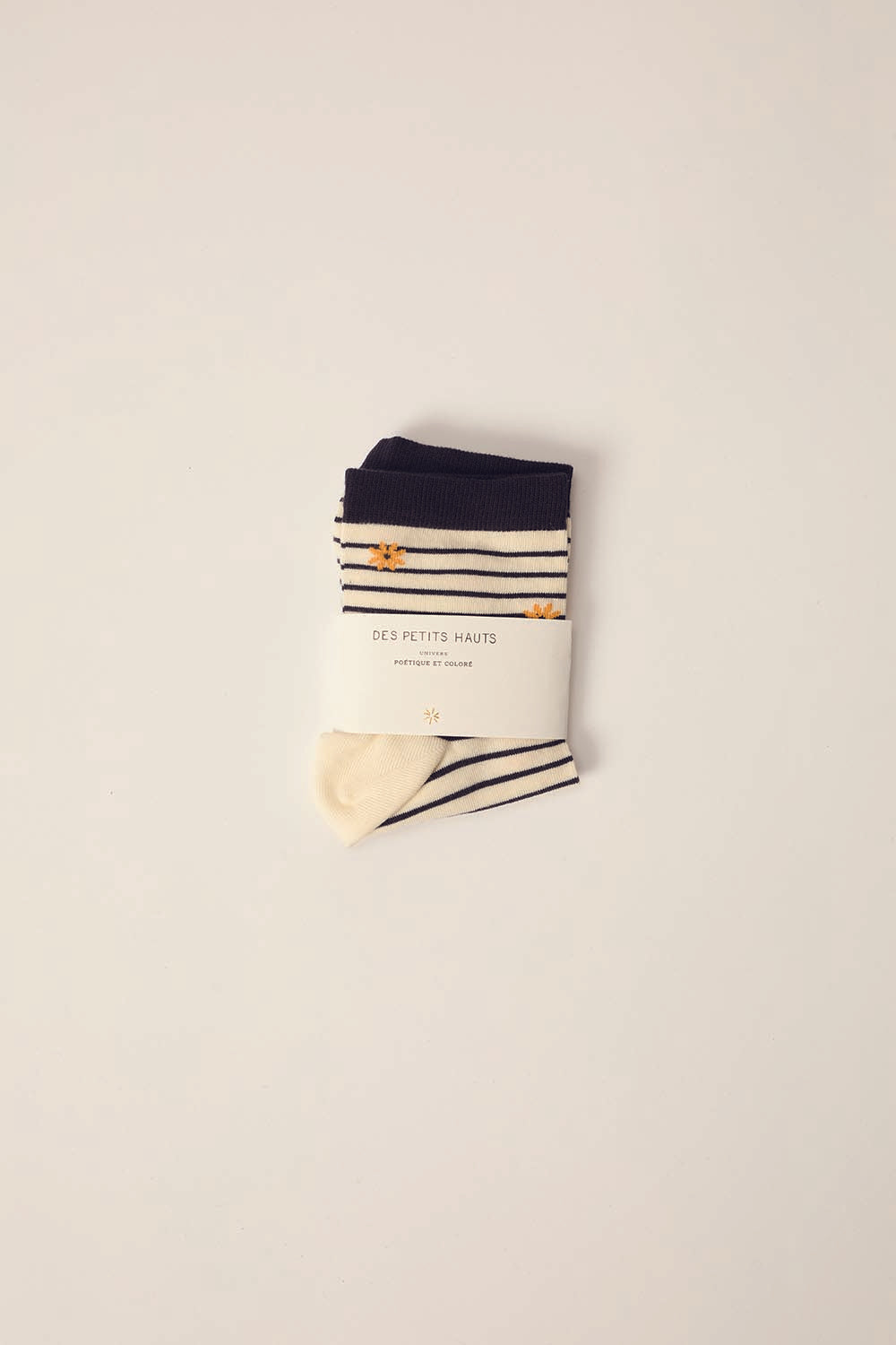 Des Petit Hauts Chaussettes Marcello Raye Ecru/Marine