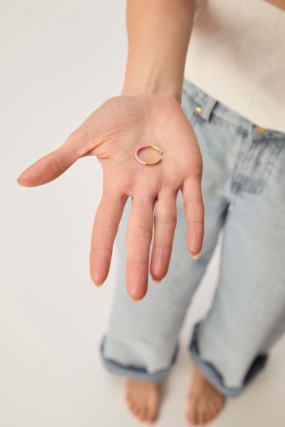 des petit hauts Bague Nerina Rose Fluo