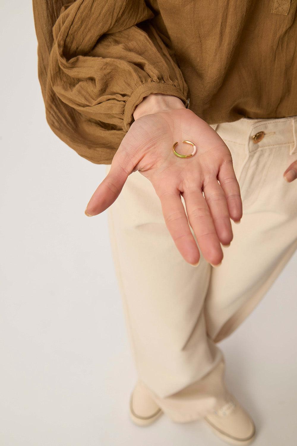 Des Petit Hauts Bague Nerine Poudre/Basilic