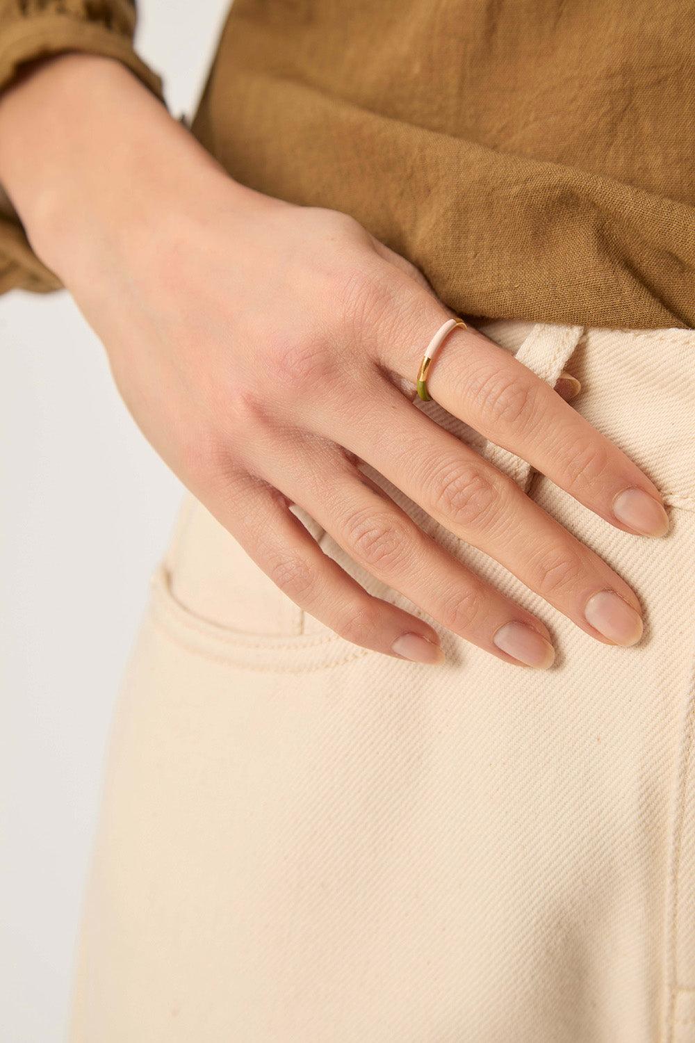 Des Petit Hauts Bague Nerine Poudre/Basilic