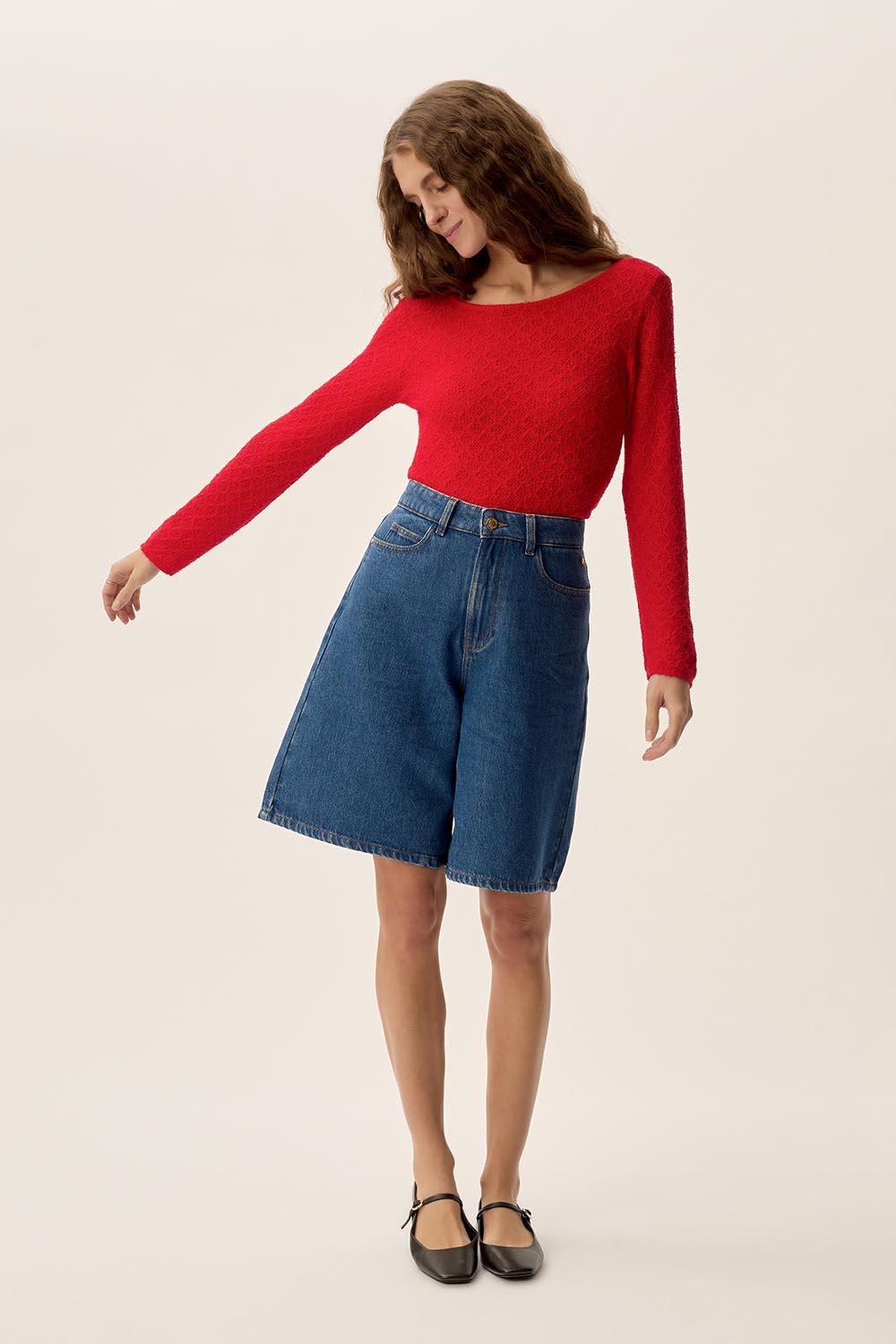 des petit hauts Bermuda Loufifi Middle Blue