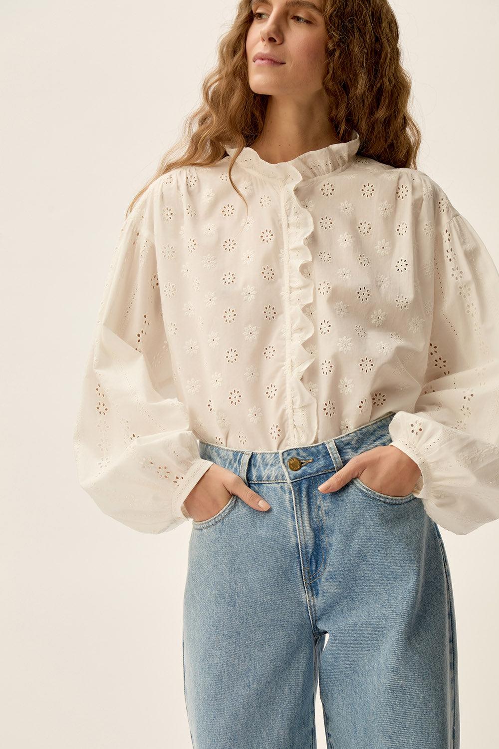 Des Petit Hauts Blouse Satine Ecru