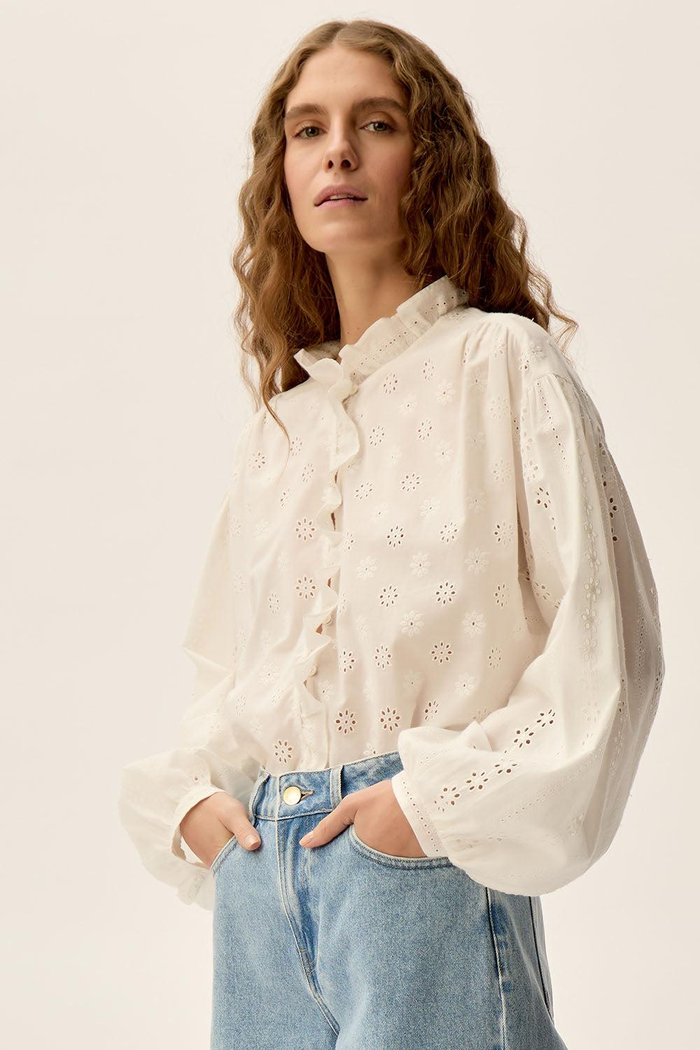 des petit hauts Blouse Satine Ecru