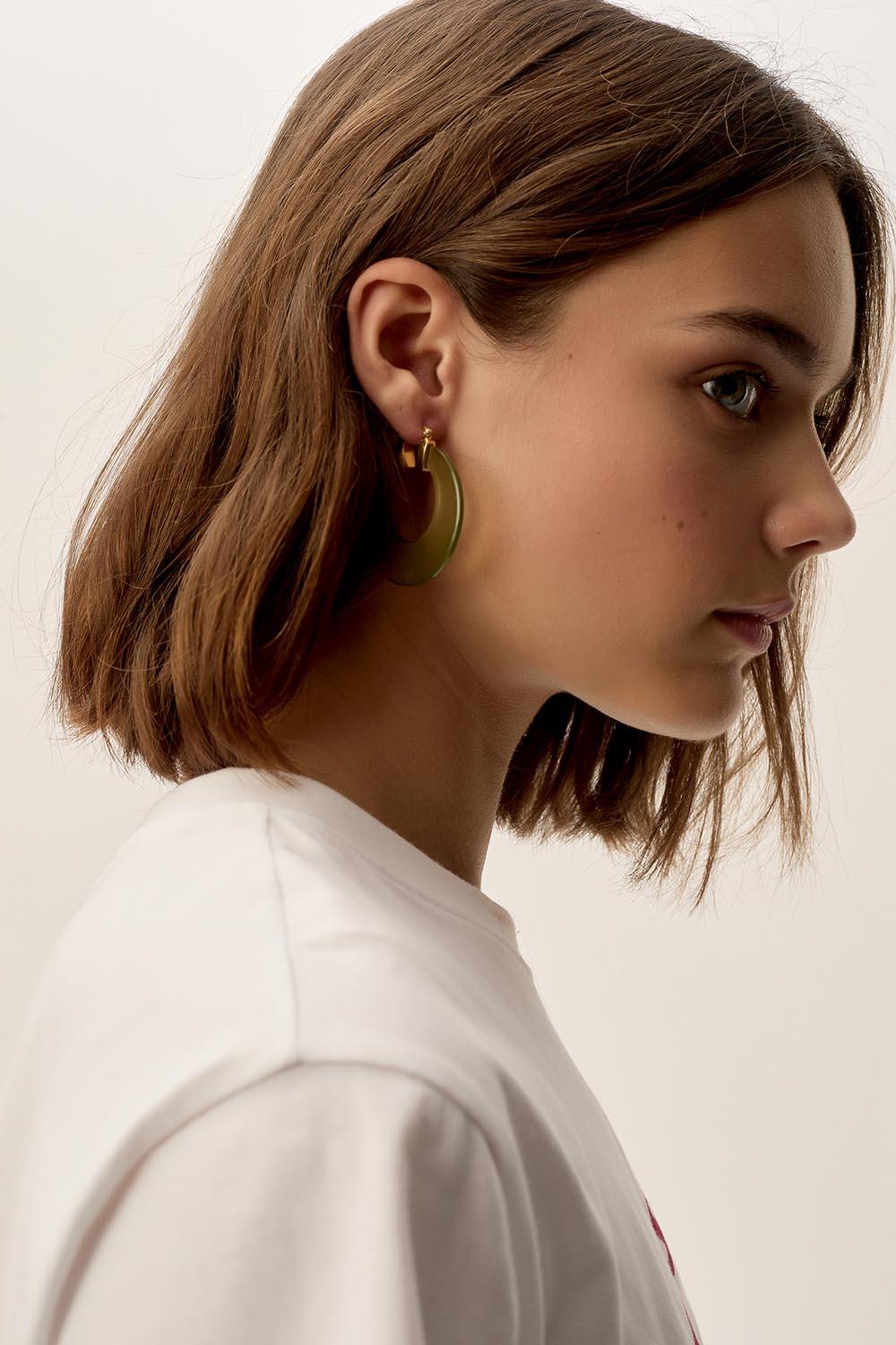 des petit hauts Boucles D'Oreilles Nadi Basilic