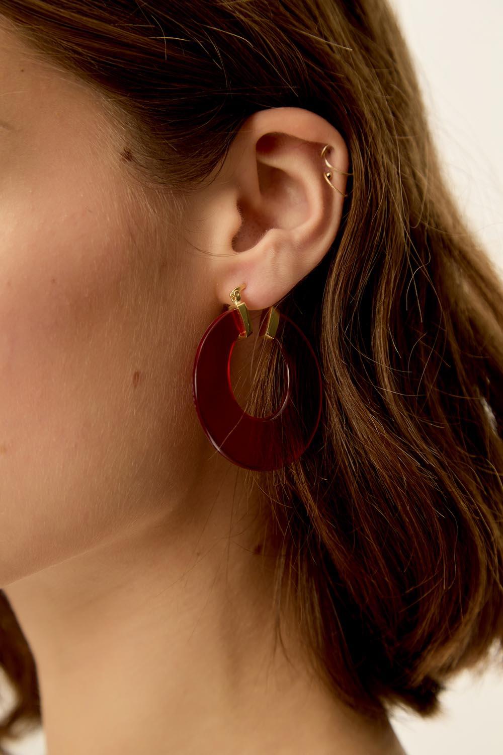 Des Petit Hauts Boucles D'Oreilles Nadi Cerise