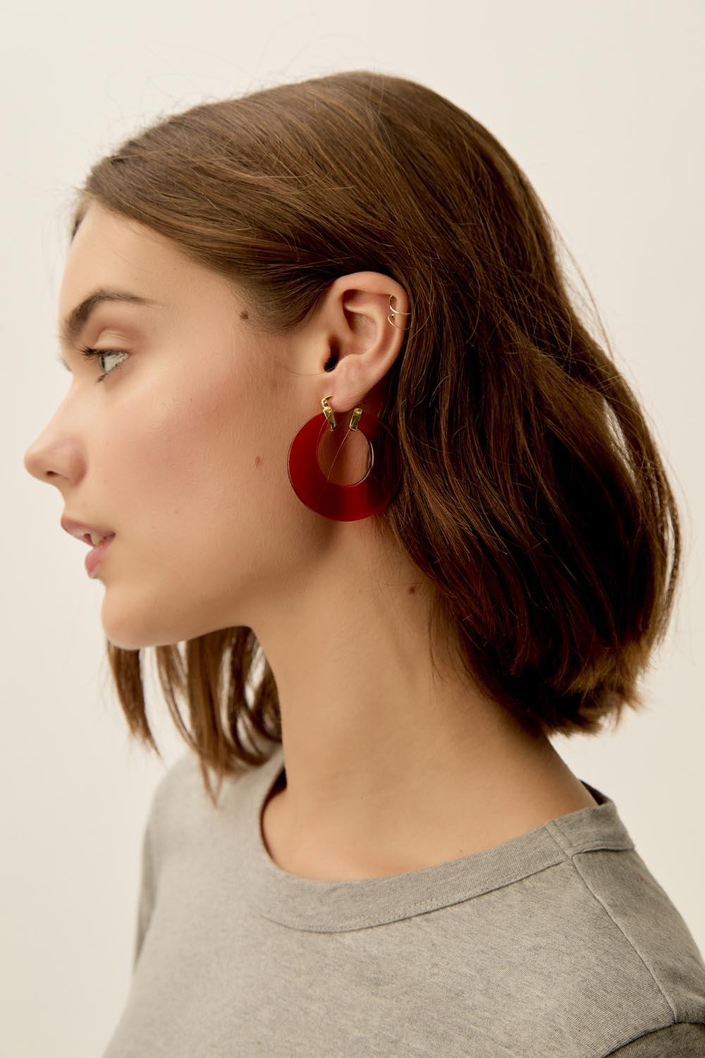 des petit hauts Boucles D'Oreilles Nadi Cerise