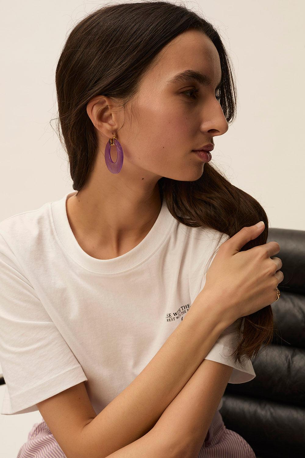 des petit hauts Boucles D'Oreilles Nadi Lavande