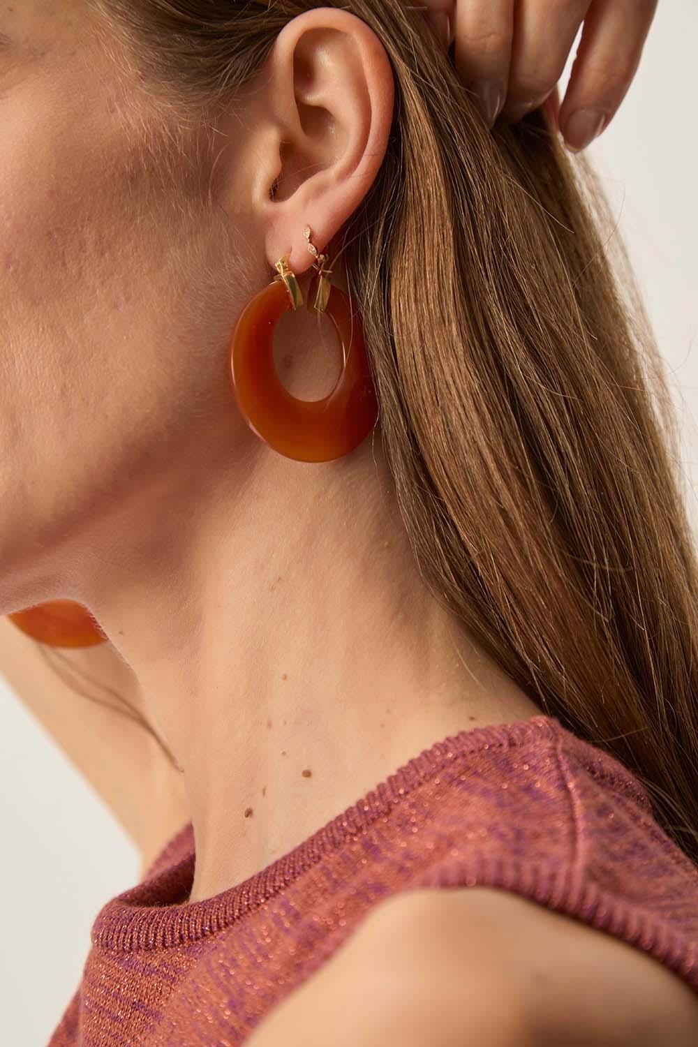 Des Petit Hauts Boucles D'Oreilles Nadi Papaye