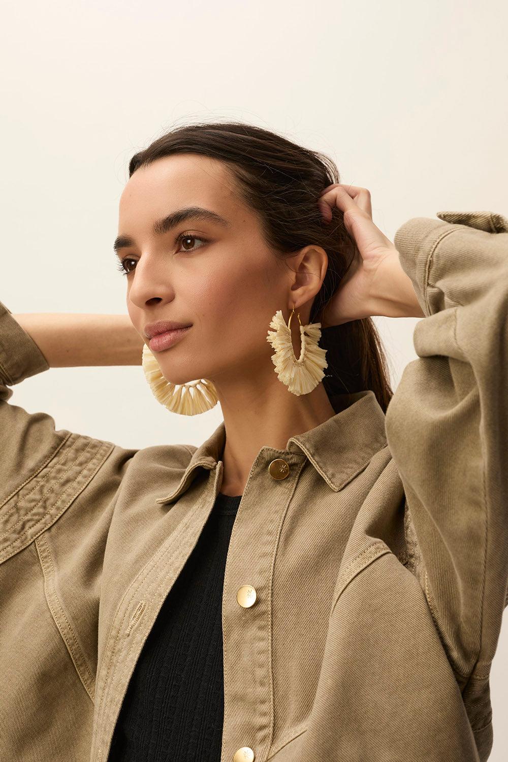 Des Petit Hauts Boucles D'Oreilles Natsuko Ecru