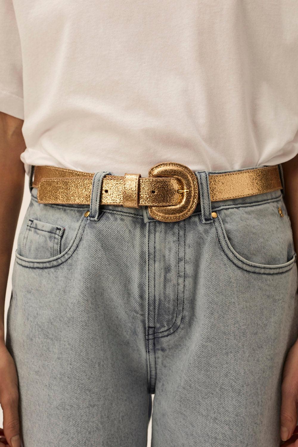 Des Petit Hauts Ceinture Prunelle Dore