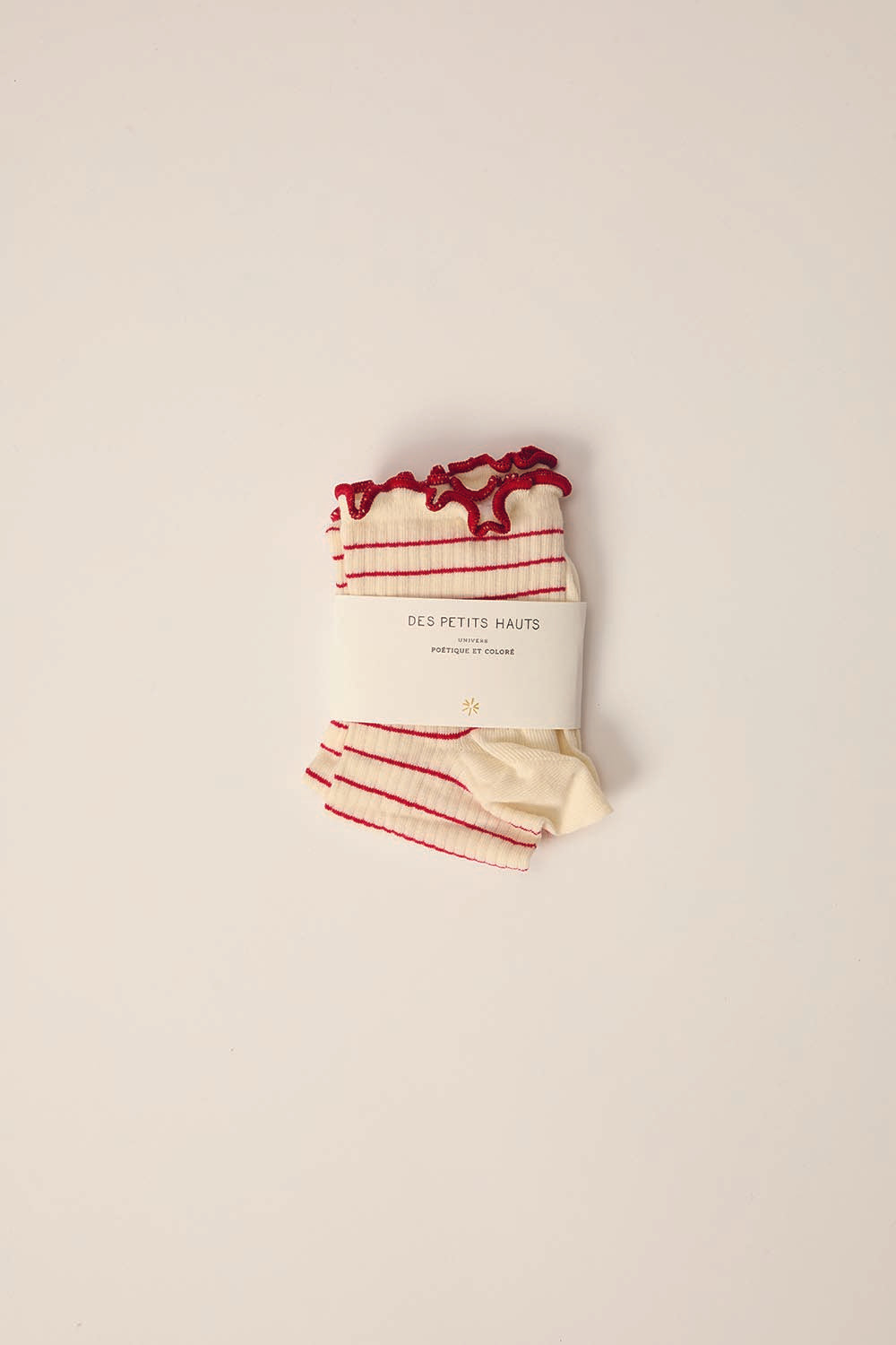 Des Petit Hauts Chaussettes Martine Ecru/Cerise