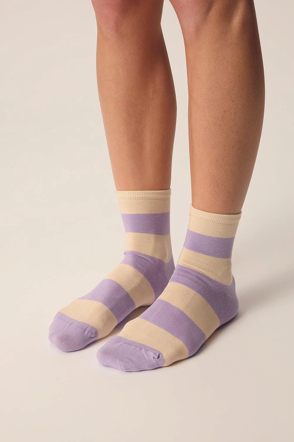 des petit hauts Chaussettes Matilda Ecru/Lilas