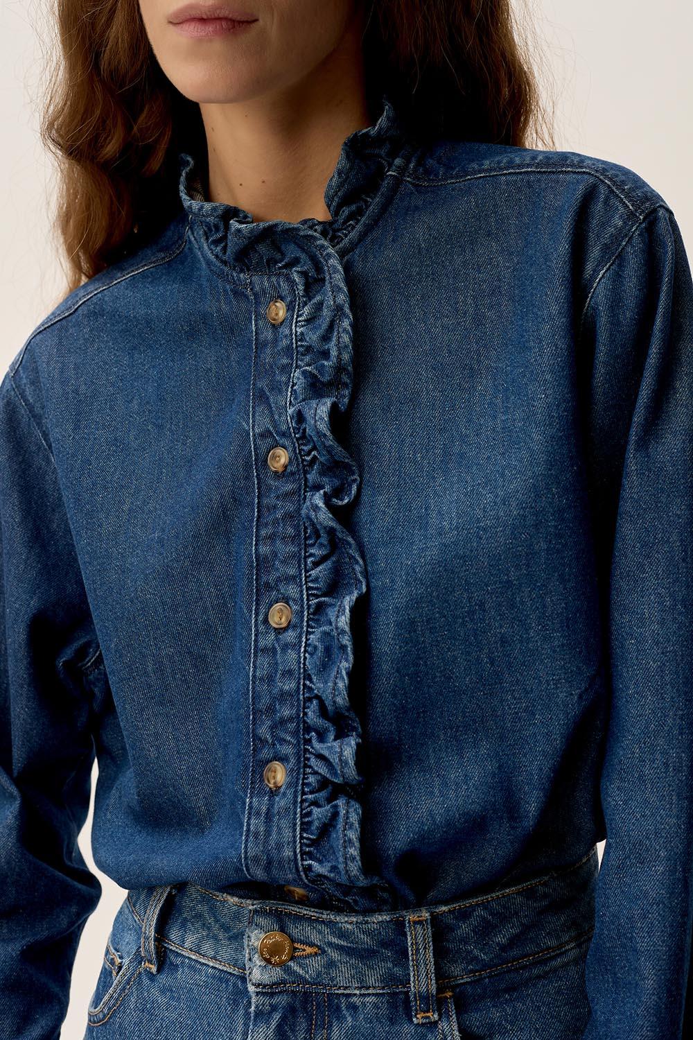 des petit hauts Chemise Lassa Middle Blue