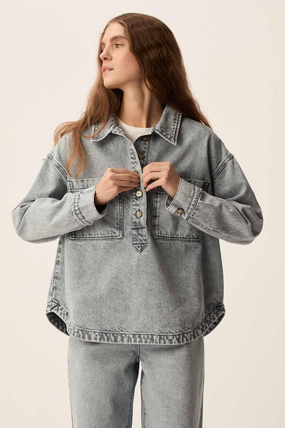 des petit hauts Chemise Quebec Hawai Blue