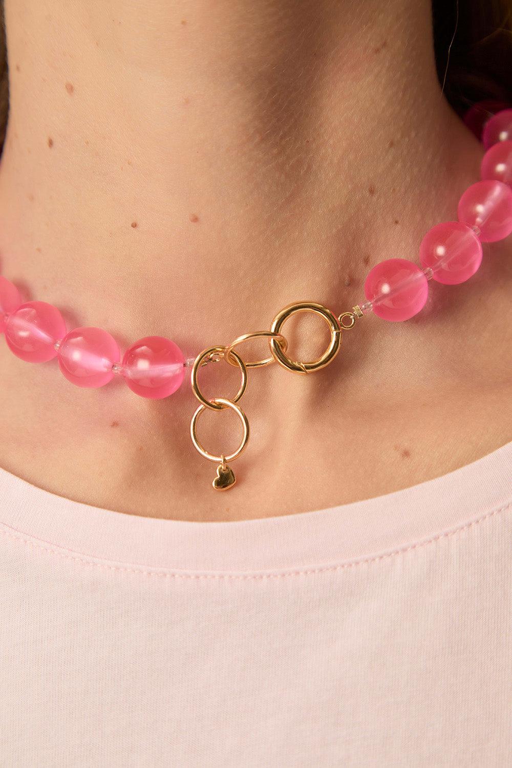 Des Petit Hauts Collier Naples Rose Fluo