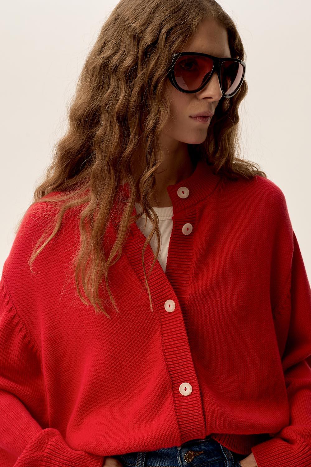 Des Petit Hauts Gilet Abali Tomate