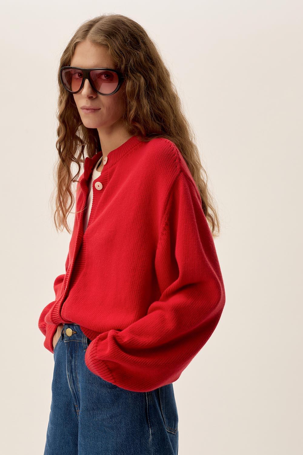 Des Petit Hauts Gilet Abali Tomate
