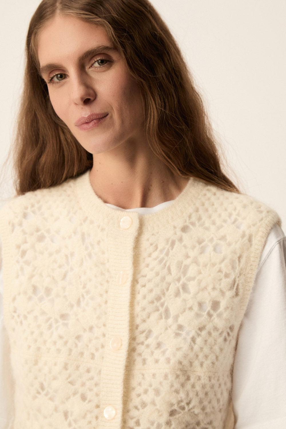 Des Petit Hauts Gilet Cemilie Creme