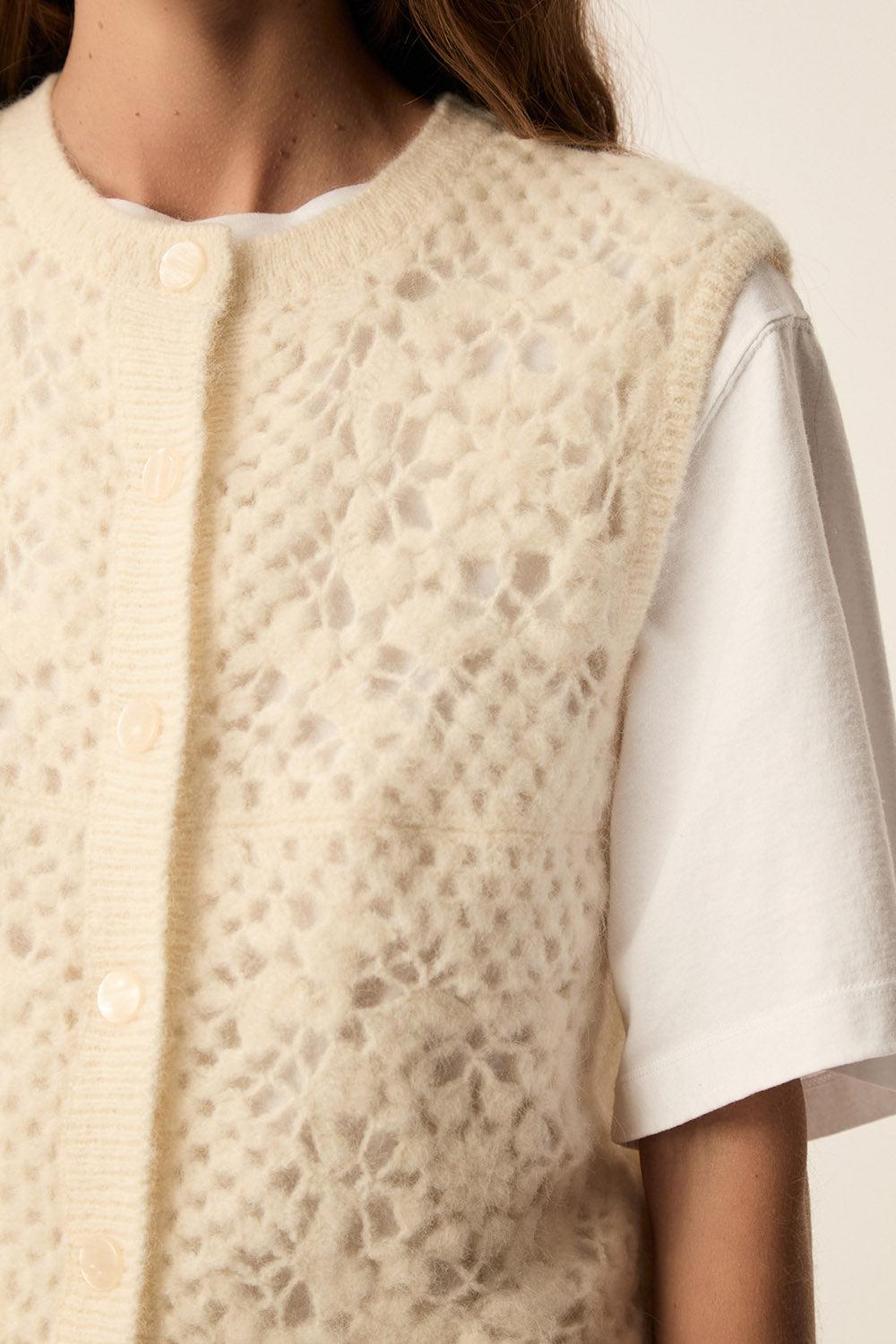 Des Petit Hauts Gilet Cemilie Creme