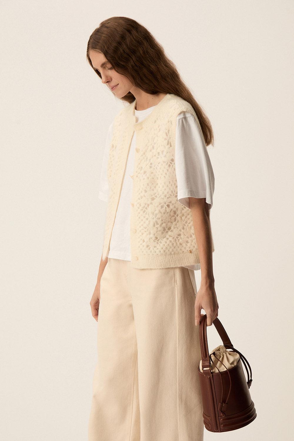 Des Petit Hauts Gilet Cemilie Creme