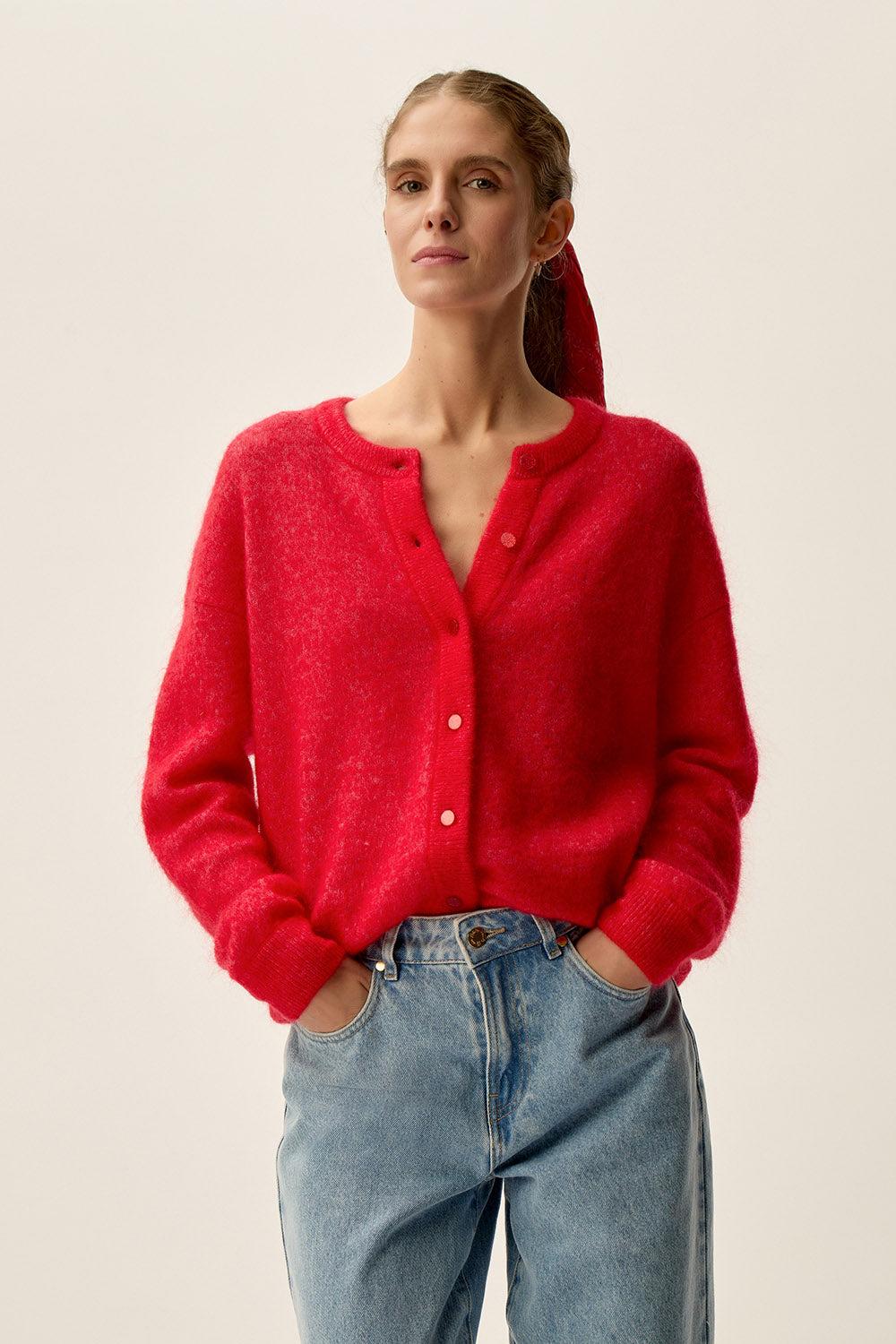 Des Petit Hauts Gilet Doby Tomate