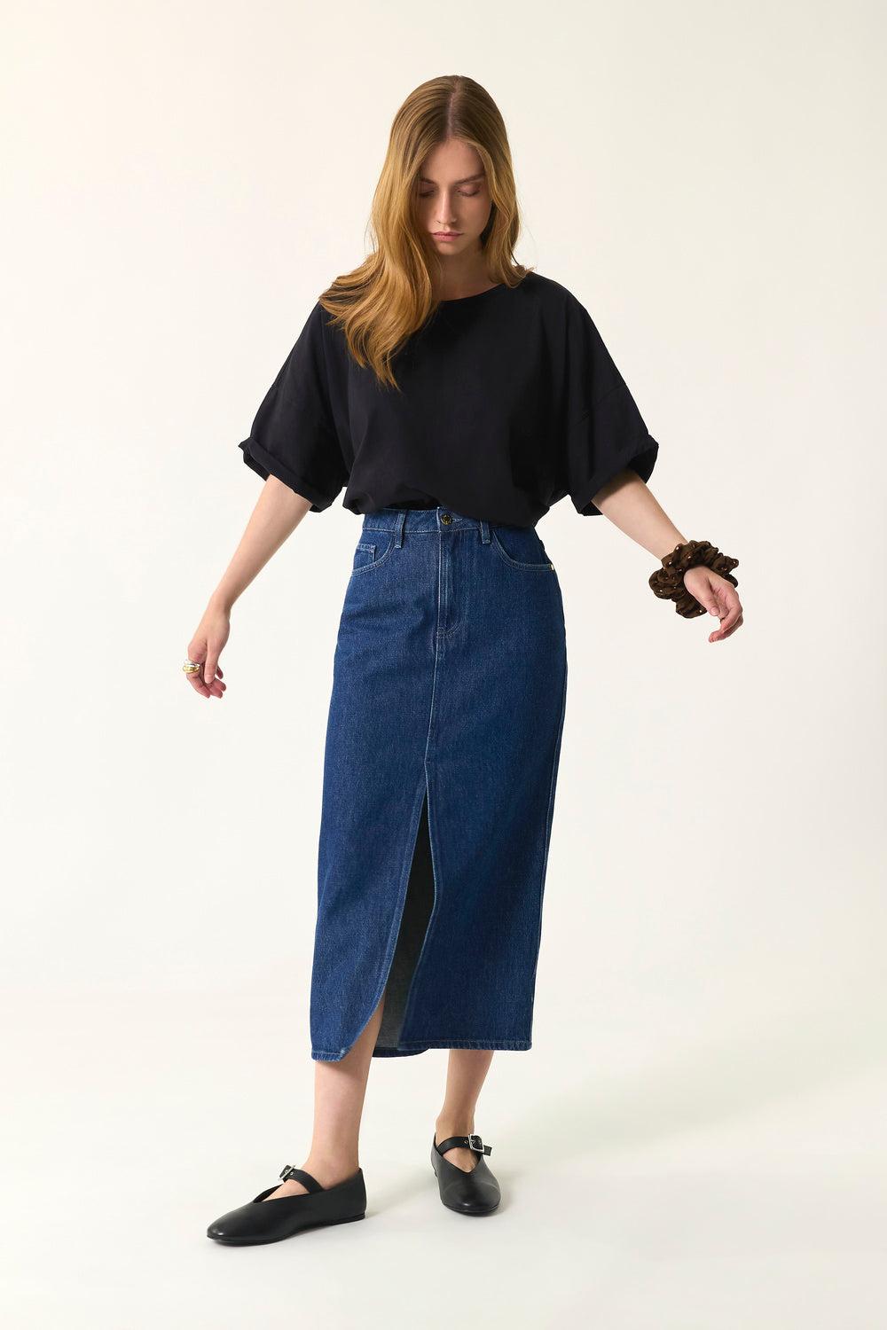 Des Petit Hauts Jupe Louria Indigo