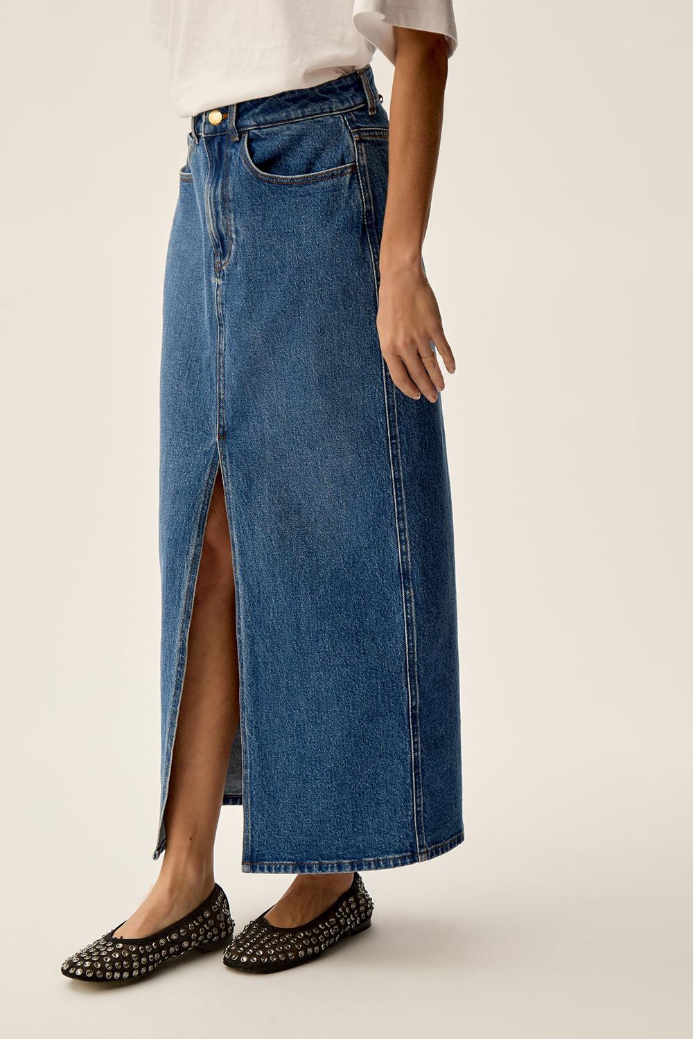 Des Petit Hauts Jupe Louria Middle Blue