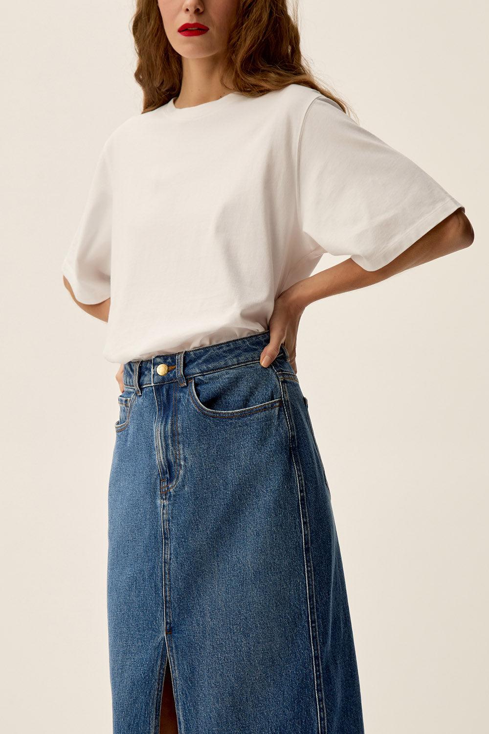 Des Petit Hauts Jupe Louria Middle Blue