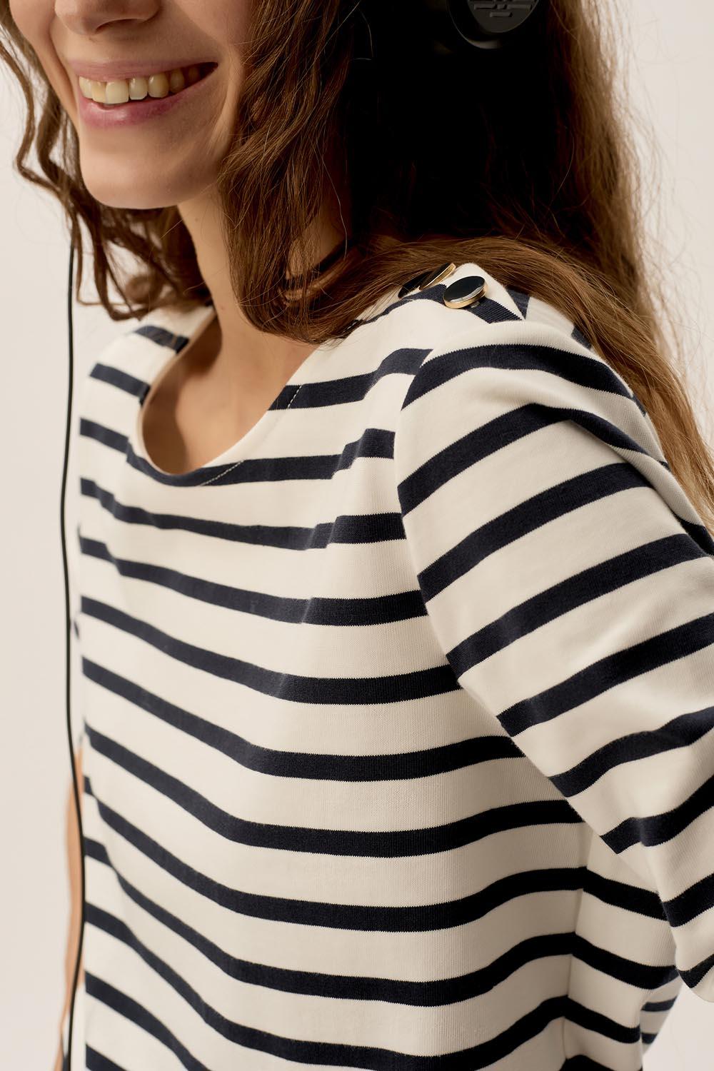 Des Petit Hauts Marinière Filipette Ecru/Marine