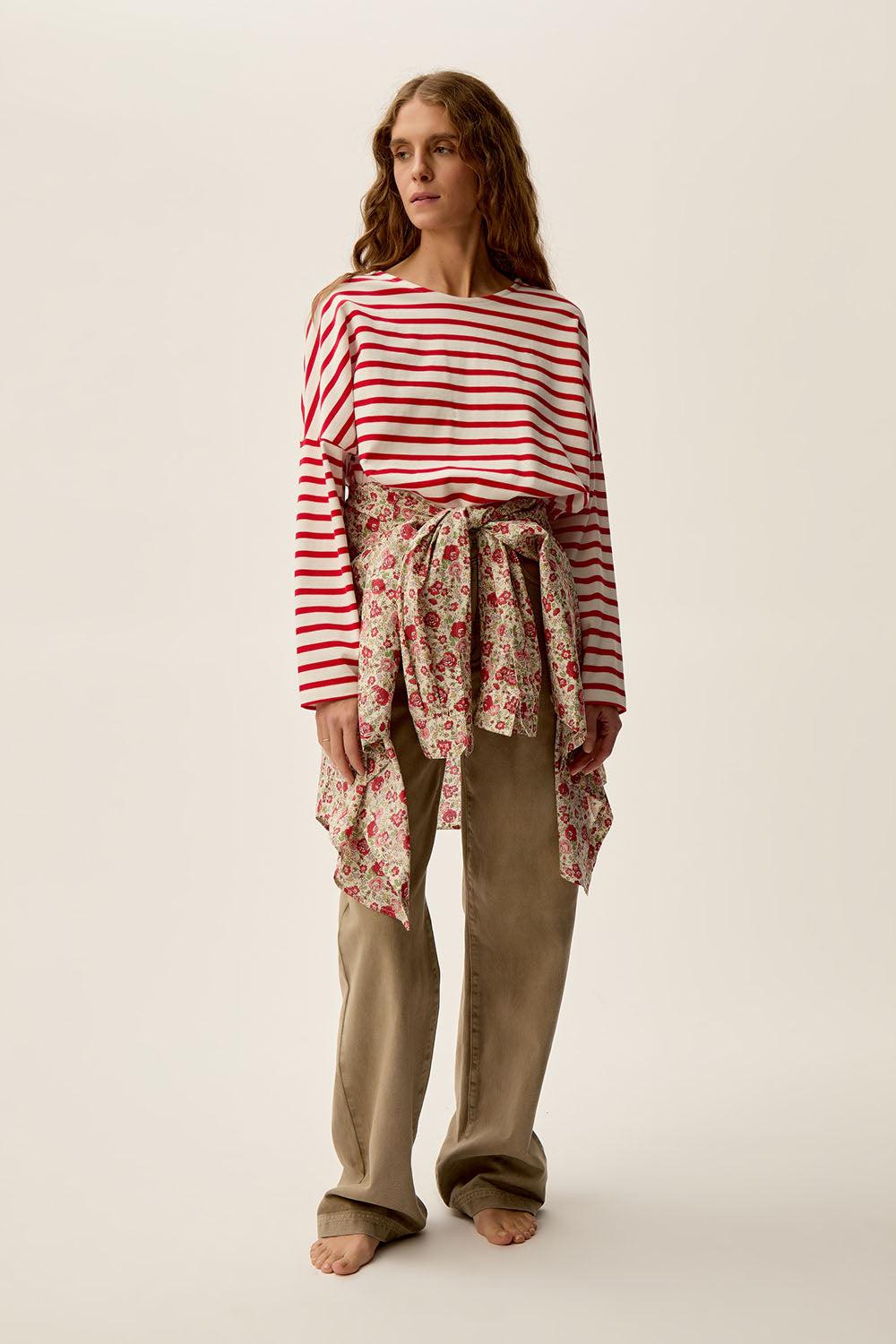 des petit hauts Marinière Filly Ecru/Tomate