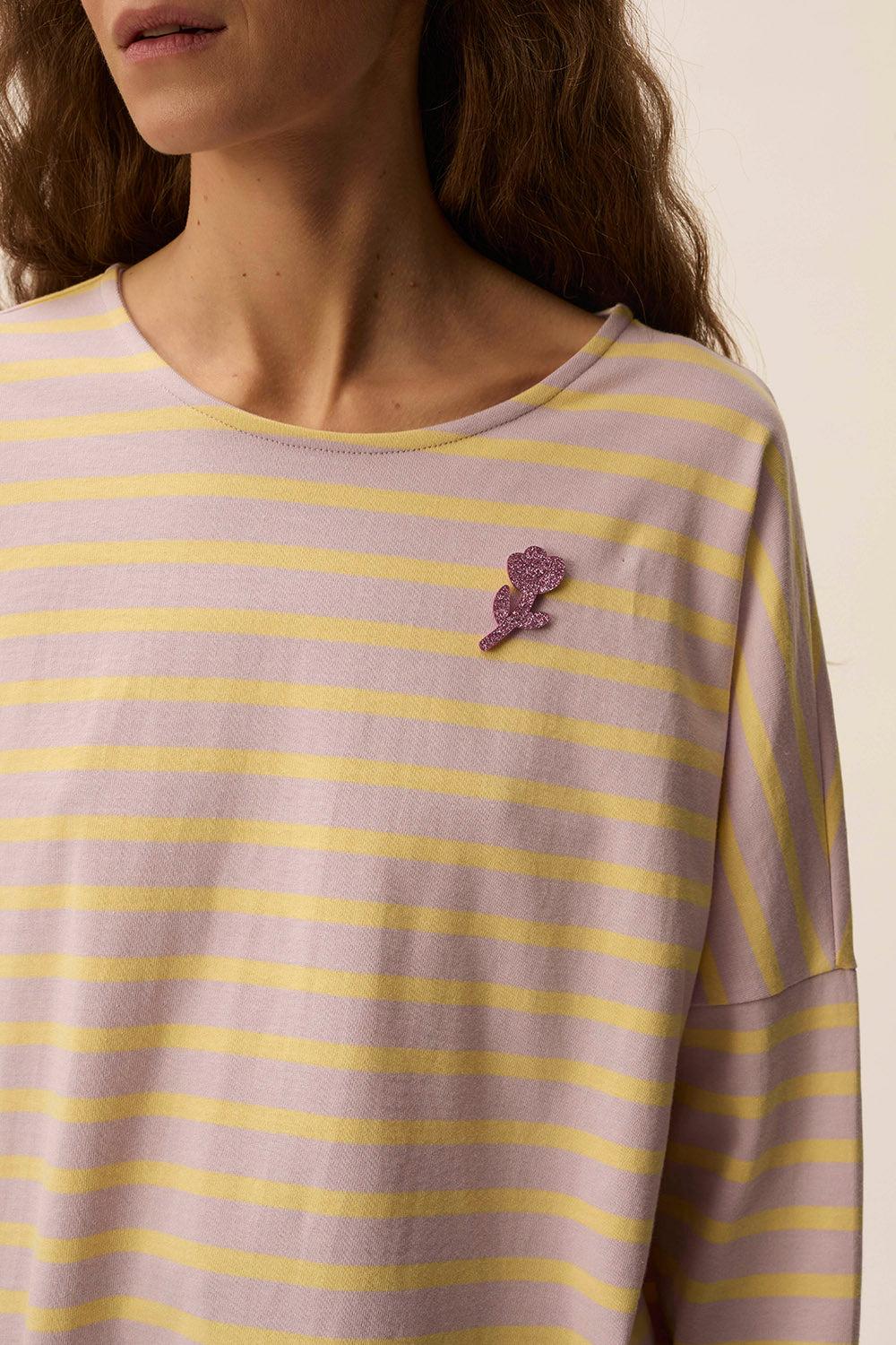 Des Petit Hauts Marinière Filly Lilas/Beurre