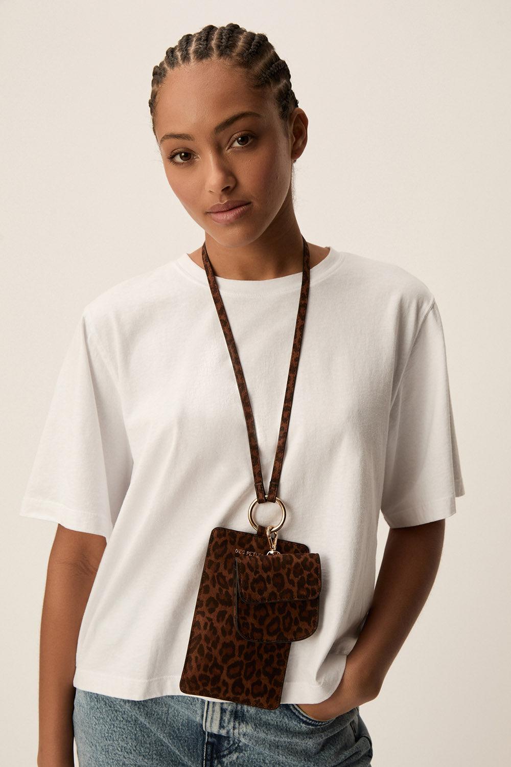 des petit hauts Petite pochette Orora Leopard