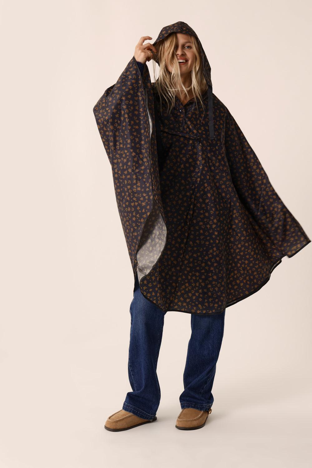 des petit hauts Poncho imperméable Leo Noir