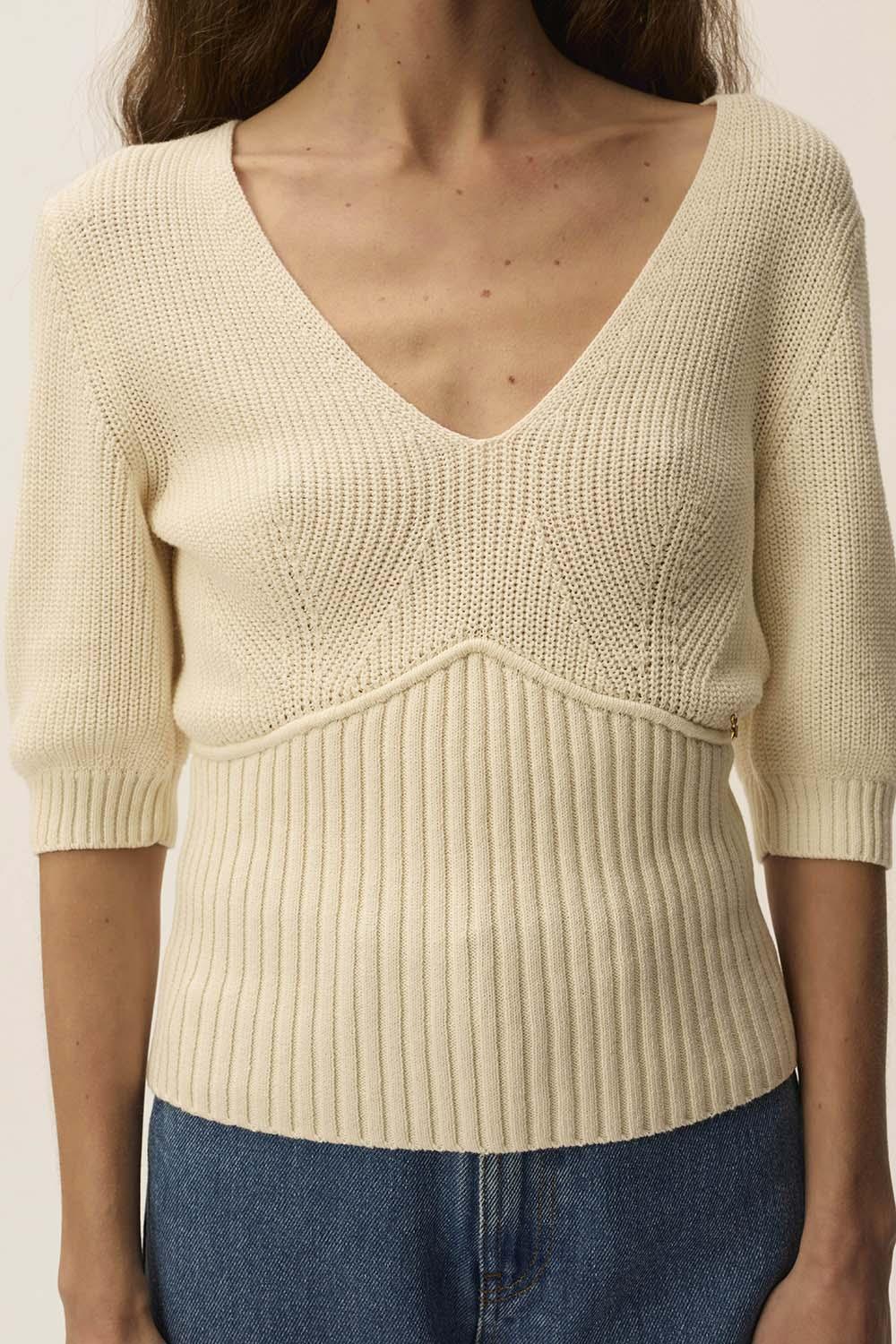 Des Petit Hauts Pull Adele Creme