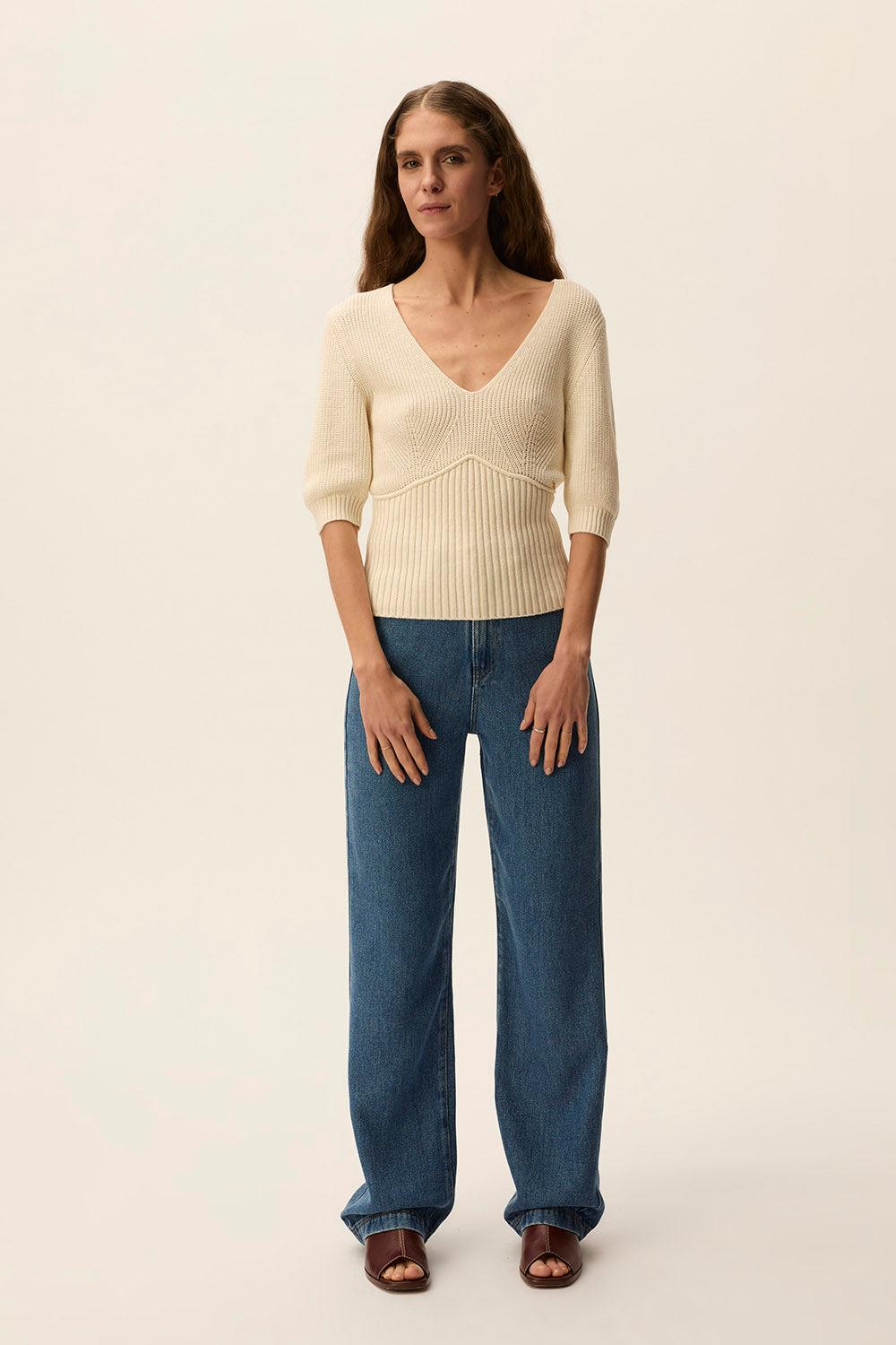 Des Petit Hauts Pull Adele Creme