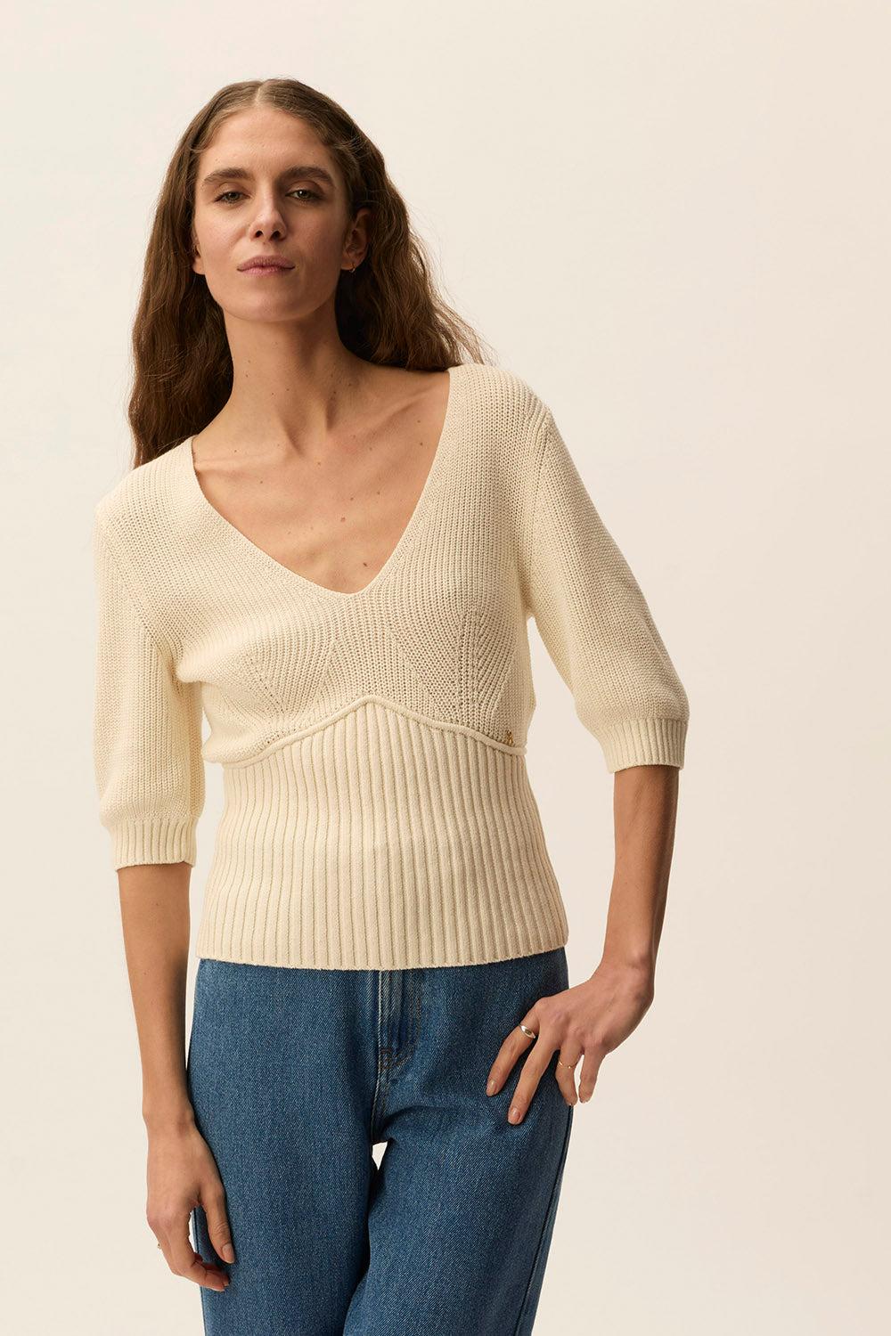 des petit hauts Pull Adele Creme