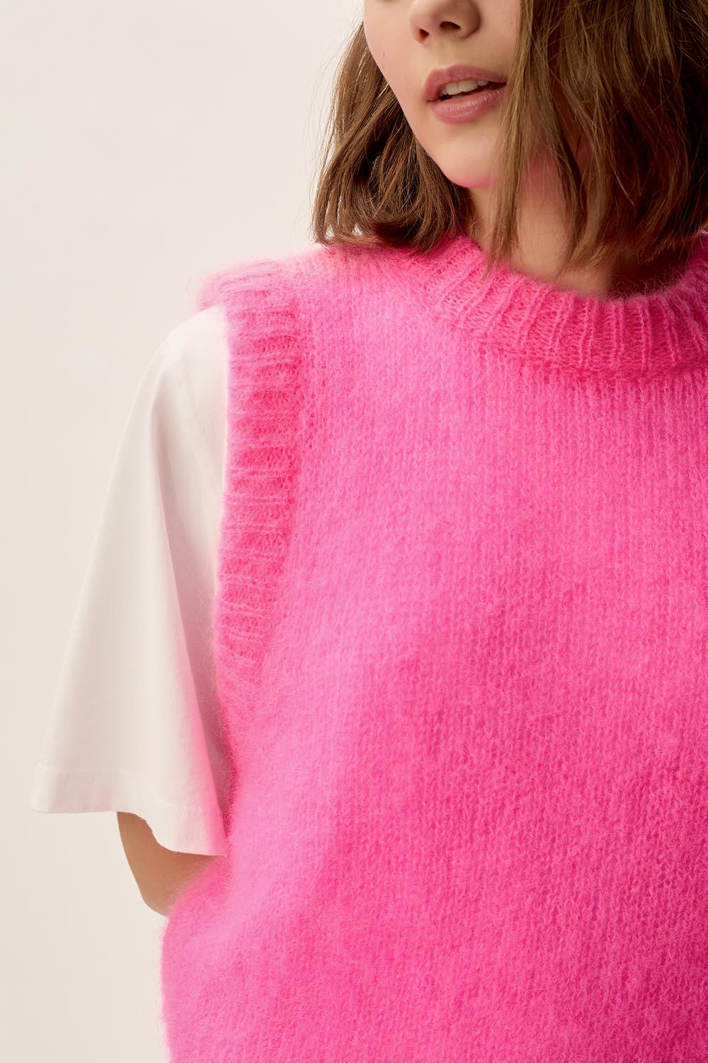 Des Petit Hauts Pull Alberto Rose Fluo